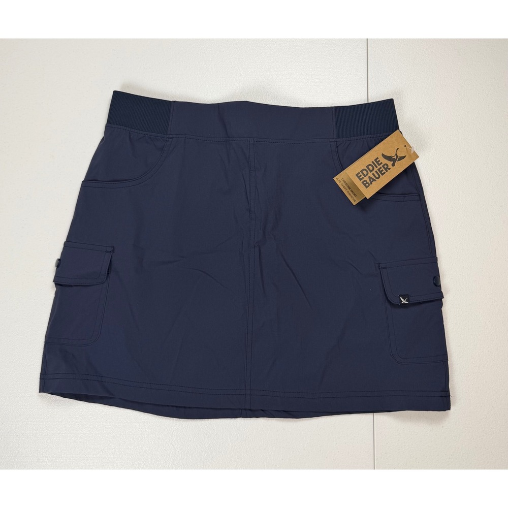 New Eddie Bauer Christine Skort Womens S Navy Blue Ripstop Cargo Hiking Skirt
